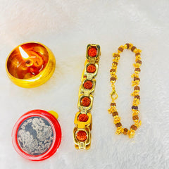 Gold Plated Modern Rudraksha Bracelet