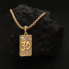 Devam Omkara Diamond Gold Pendant with Chain