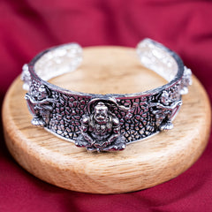 Devam Hanumanji kada bracelet with intricate design featuring traditional Hindu motifs